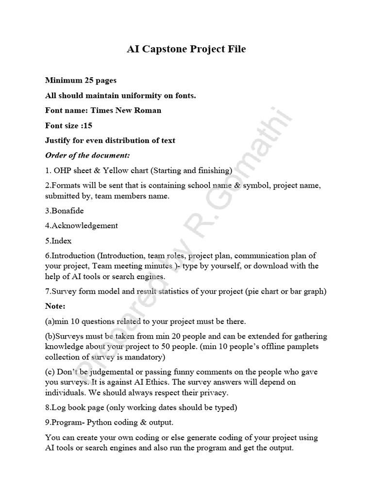 AI Capstone Project Procedures | PDF | Artificial Intelligence ...
