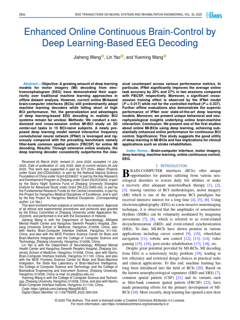 Enhanced Online Continuous Brain-Control by Deep Learning-Based EEG ...