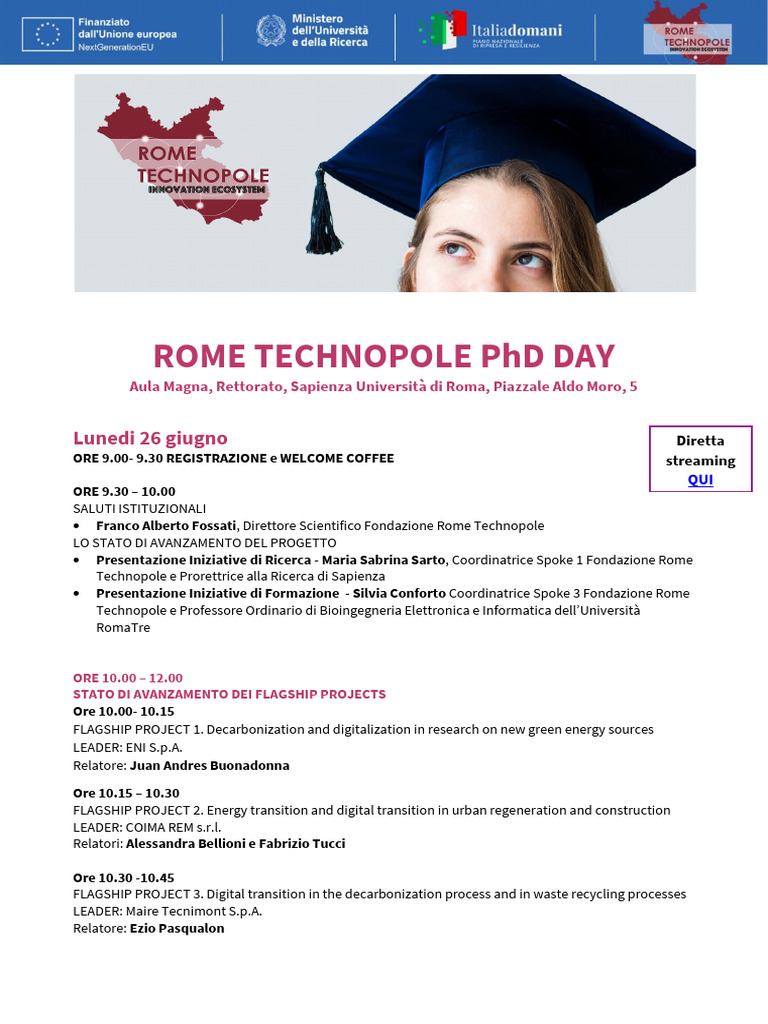 PROGRAMMA PDD Day Rome Technopole | PDF
