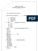 Questions On Tenses Ziad Yasin 00962 777571734