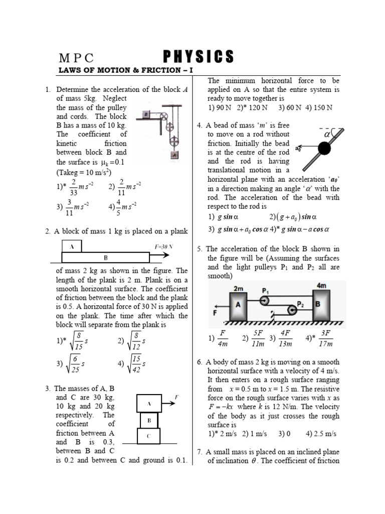 LAWS OF MOTION & FRICTION_1 | PDF | Force | Friction