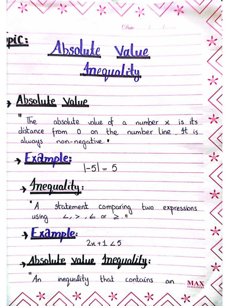 Absolute Value Inequality | PDF