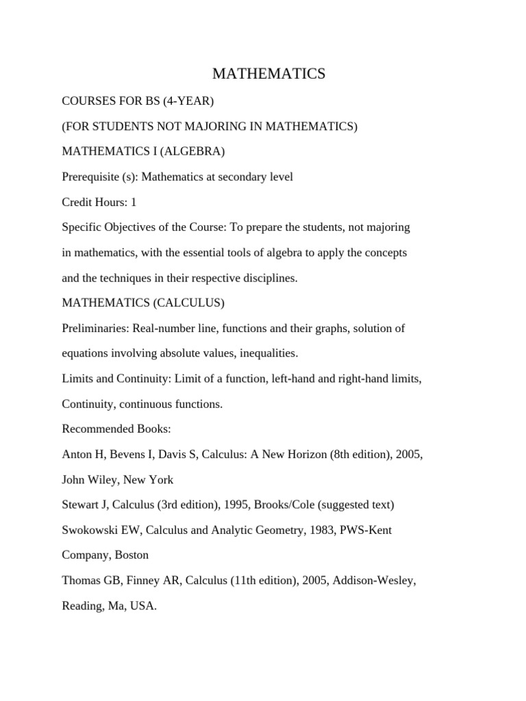 Mathematics Outline | PDF