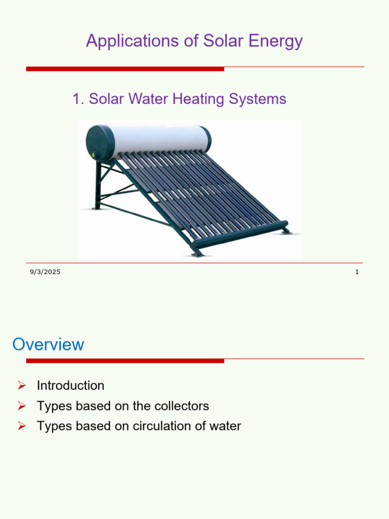 Unit 2 - Part 2 - Applications of Solar Energy | PDF | Solar Energy ...