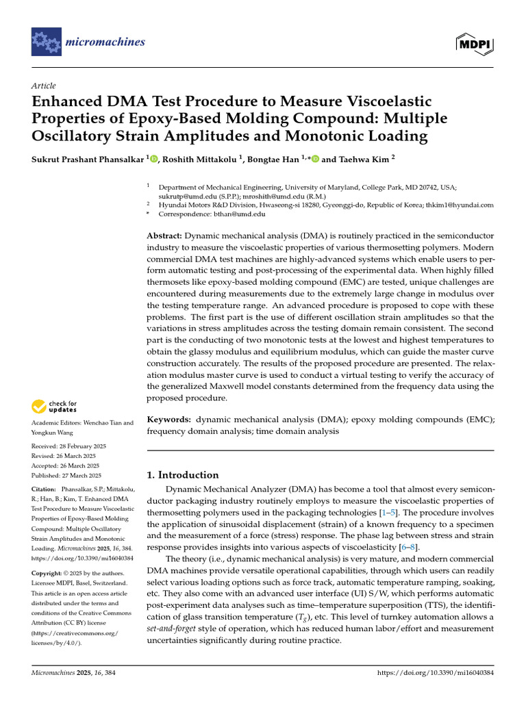 Enhanced DMA Test Procedure For Epoxy Composite | PDF | Viscoelasticity ...