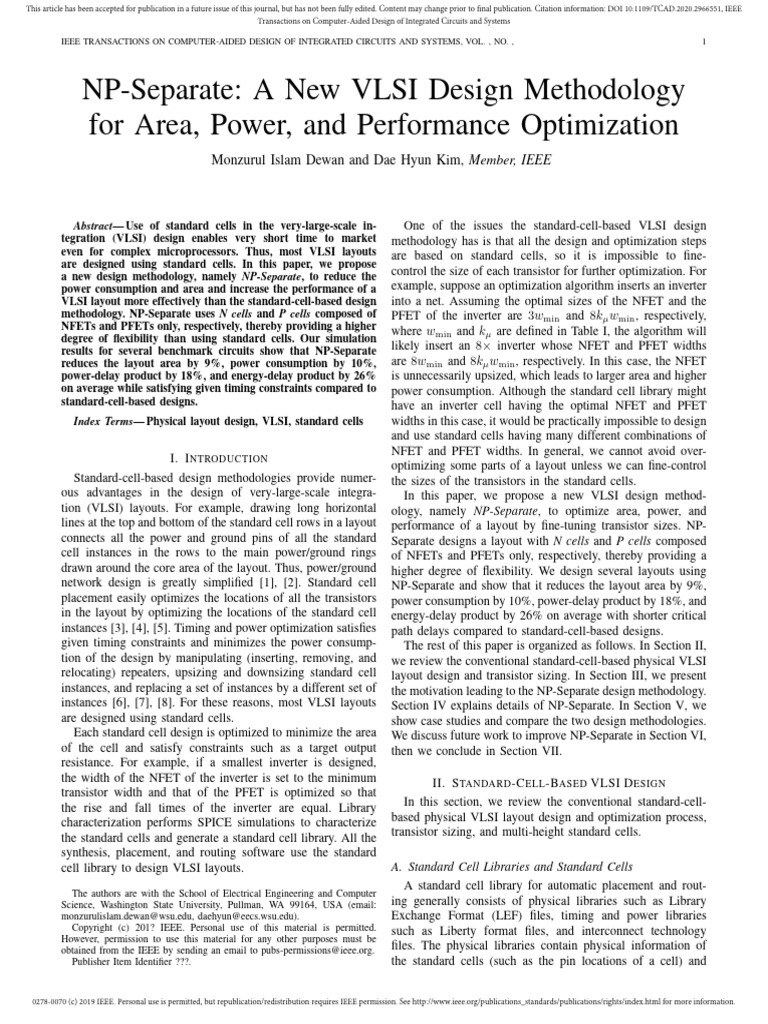NP Separate A New VLSI Design Methodology For PPA Optimization | PDF ...