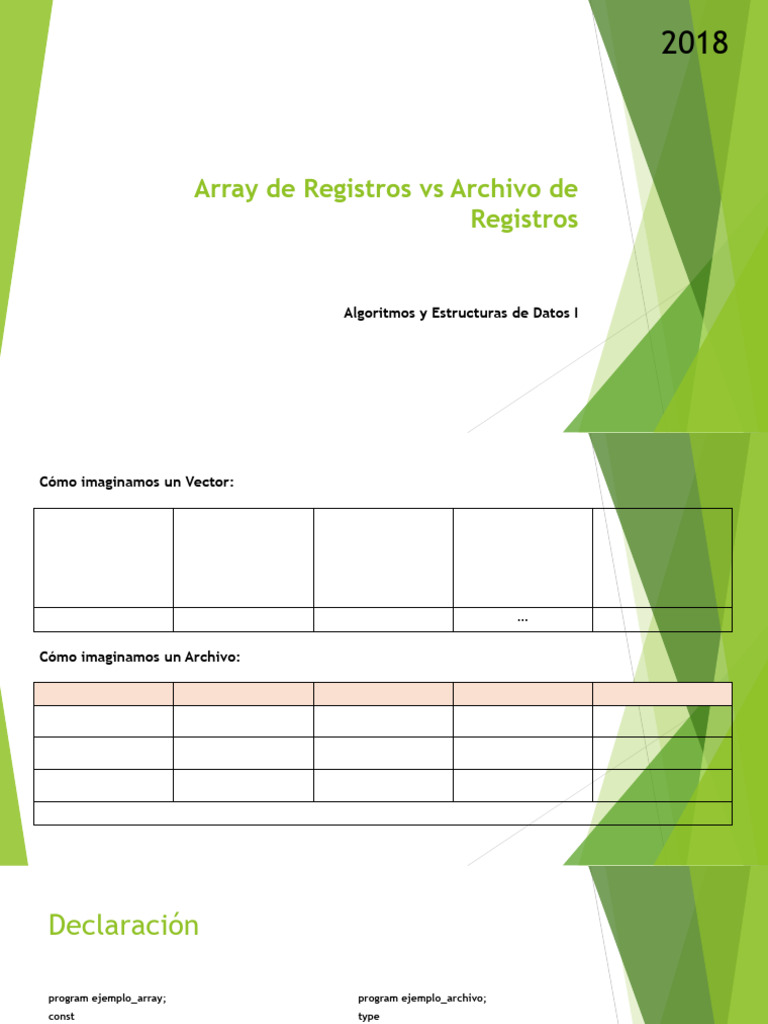 Array de Registros Vs Archivo de Registros | PDF | Puntero ...