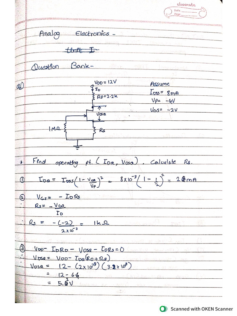 Analog Electronics Unit 2 QB (1) | PDF