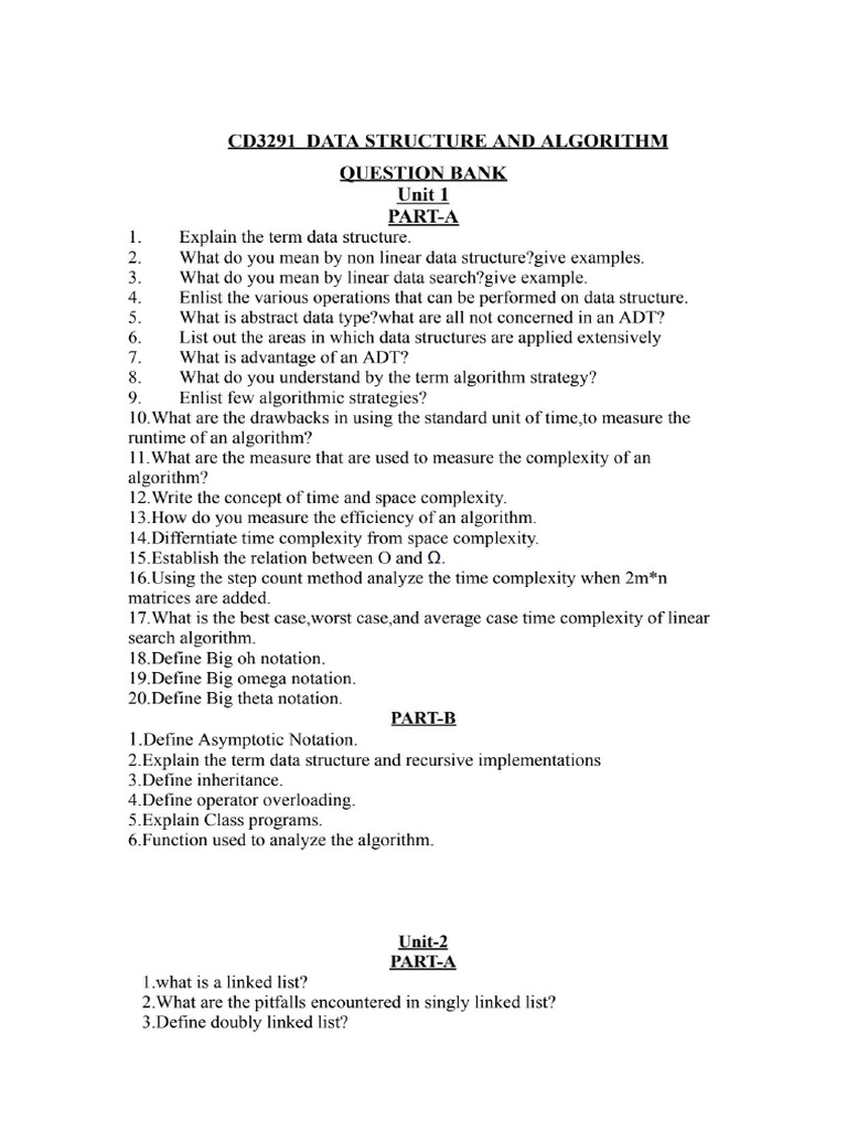 Dsa Question 1 | PDF