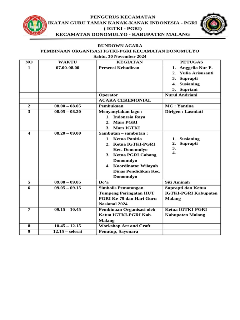 Rundown Acara | PDF