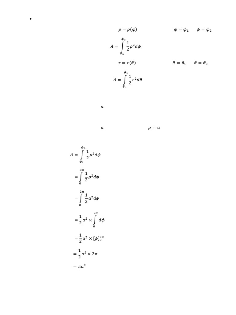 Area in Plane Polar Coordinates | PDF | Area | Coordinate System