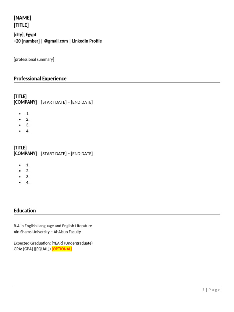 ATS Template | PDF