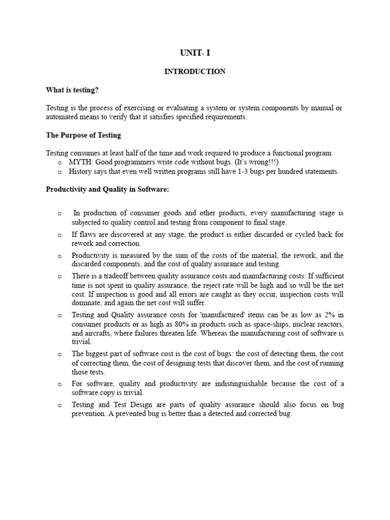Unit 1 | PDF | Software Bug | Software