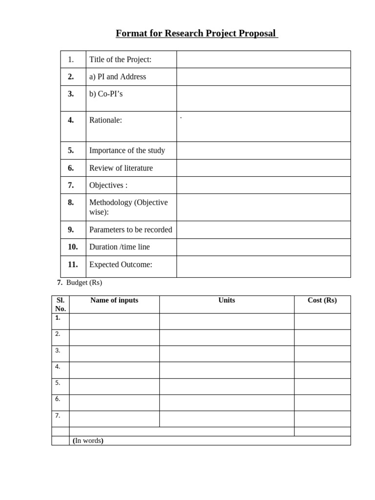 Project Proposal Format | PDF