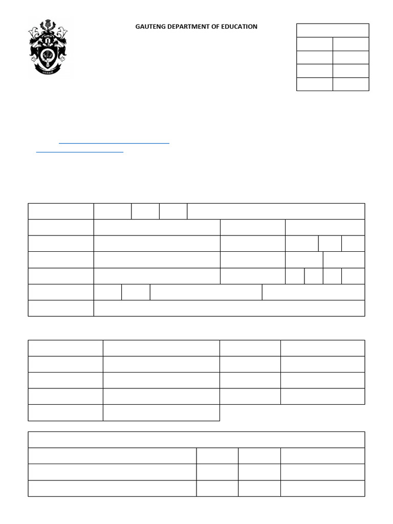 GRADE 9 Application Form 2024 | PDF