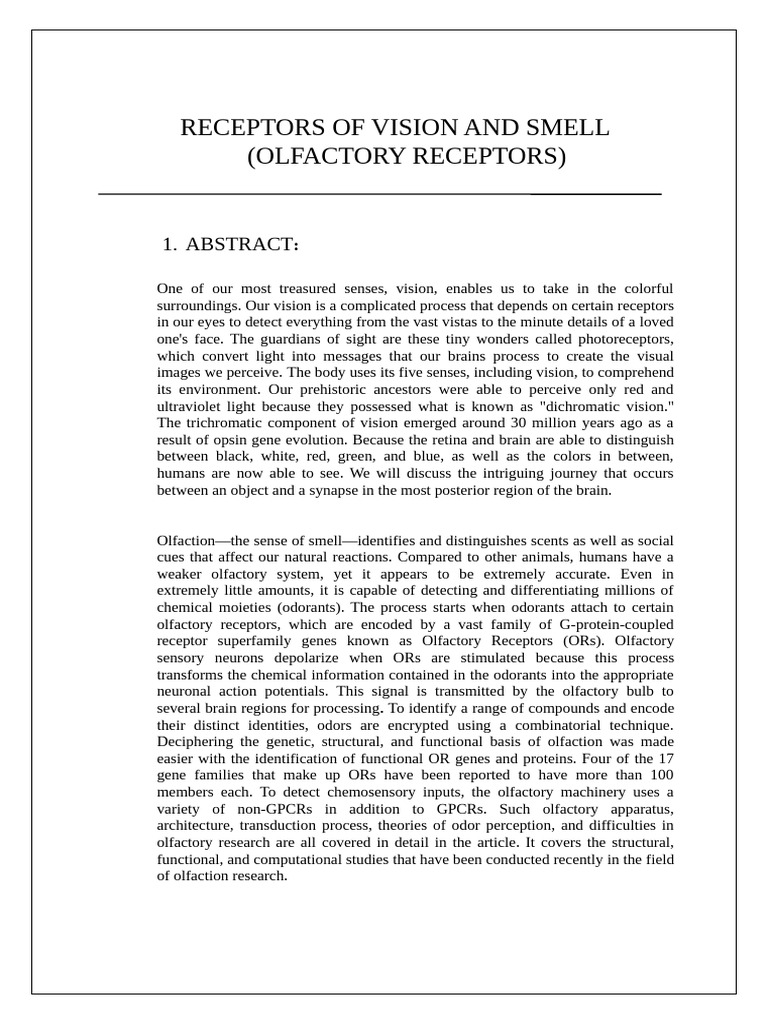 Olfactory Receptors | PDF | Eye | Human Eye
