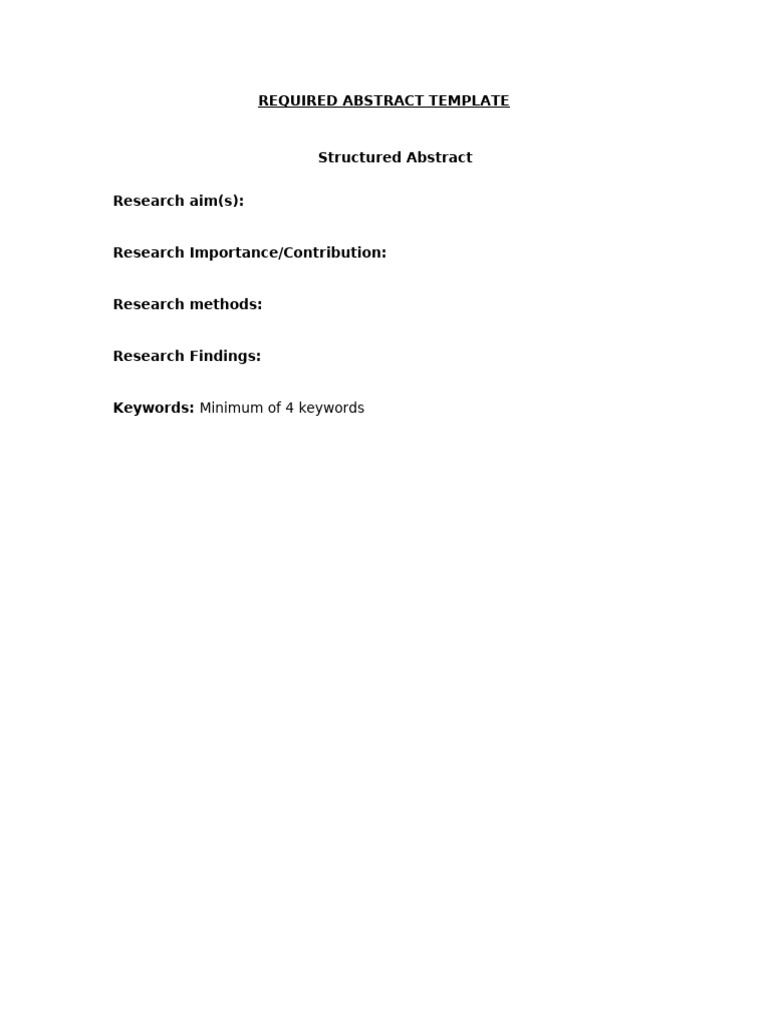 Required Abstract Template | PDF