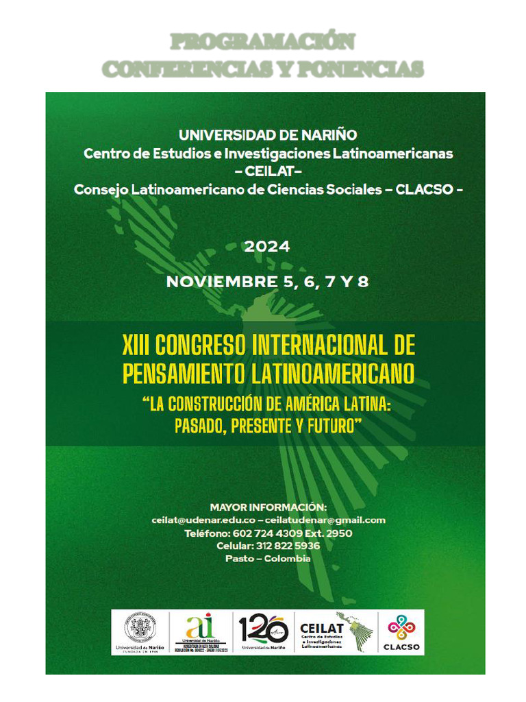 PROGRAMACIÓN XIII Congreso Internacional de Pensamiento Latinoamericano ...