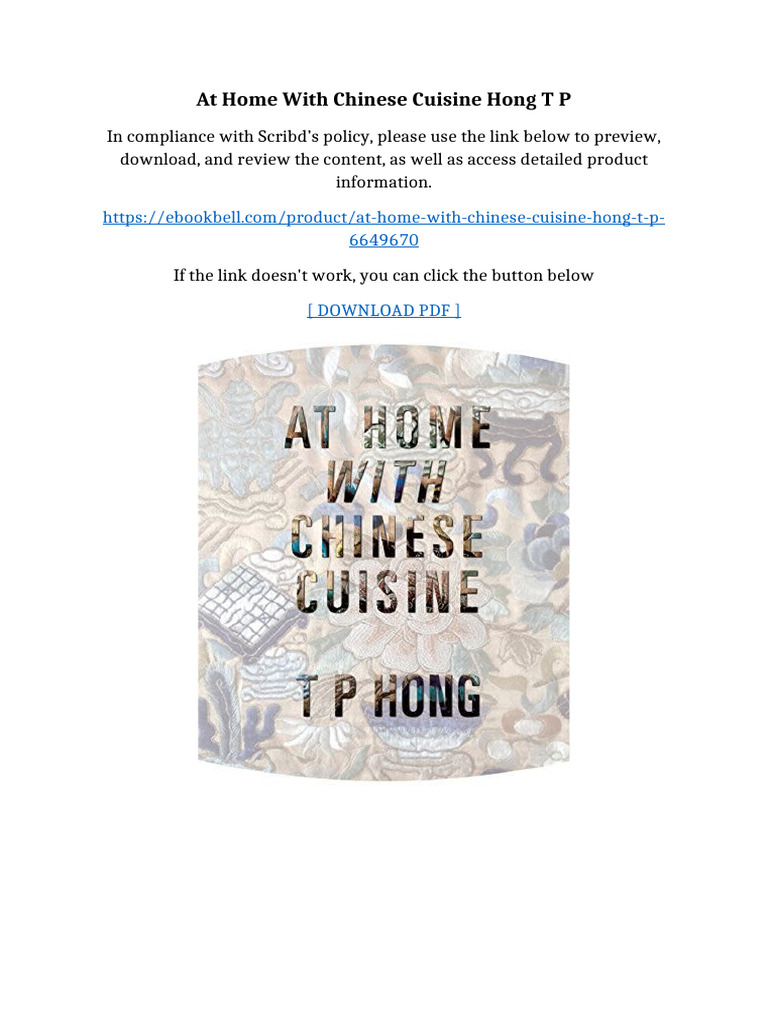 At Home With Chinese Cuisine Hong T P | PDF | Qr Code
