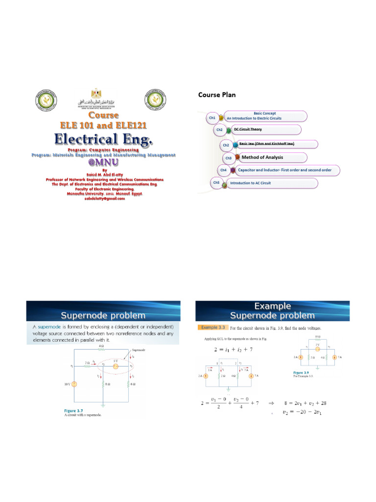 Lect 5 ELE101 | PDF | Electrical Network | Electronics