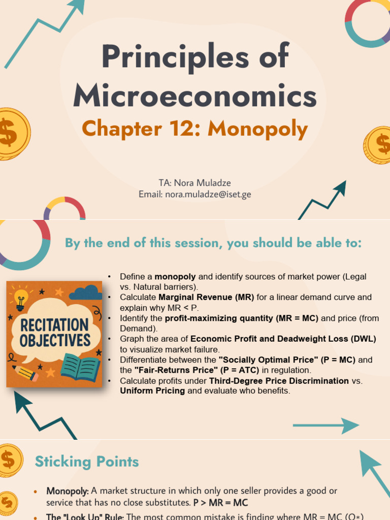 Recitation 9 Chapter 12 Monopoly | PDF | Monopoly | Demand
