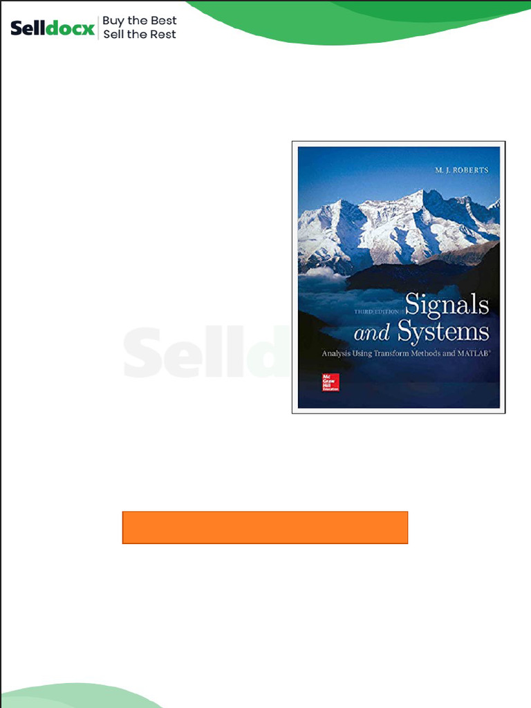 Solution Manual For Signals and Systems Analysis Using Transform ...