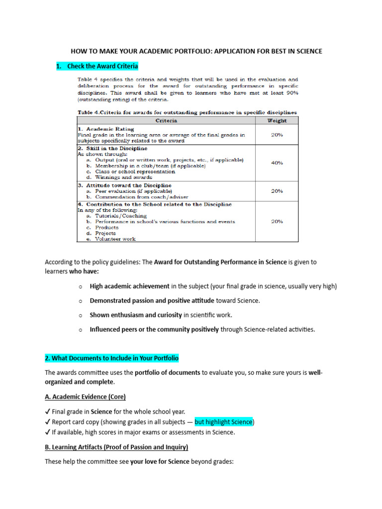 How To Make Your Academic Portfolio in Science | PDF | Science | Cognition