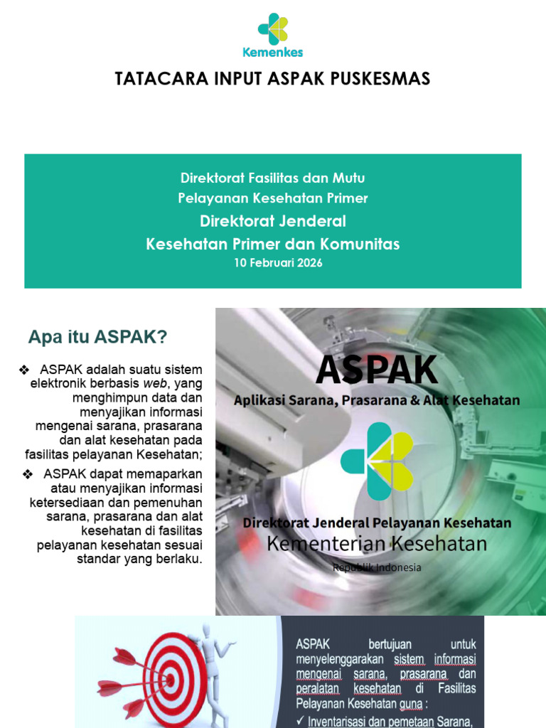 Tatacara Input Update Data ASPAK Pukesmas. Kota Tangerang 10 Feb 2026 | PDF