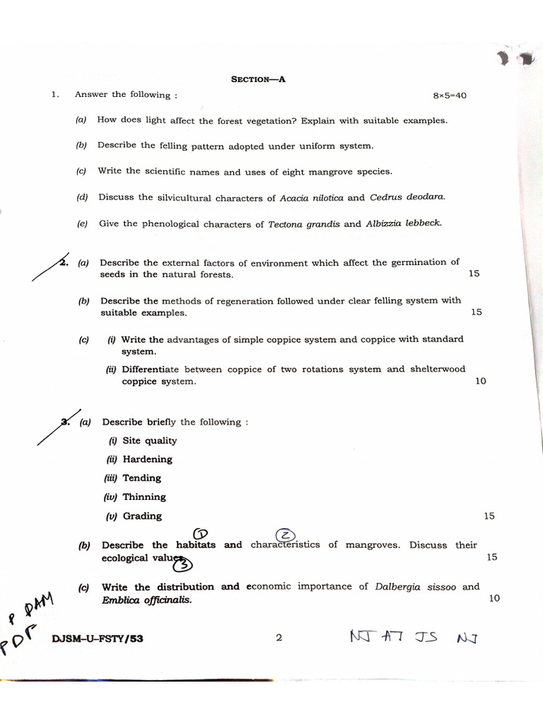 Forestry Paper 1 (2025) | PDF