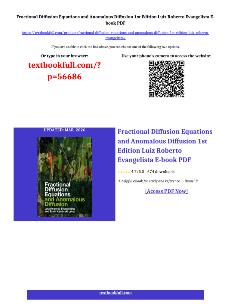 Fractional Diffusion Equations and Anomalous Diffusion 1st Edition Luiz ...