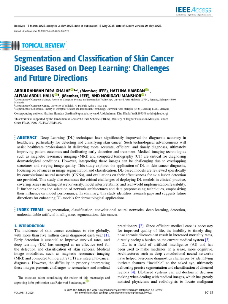 Segmentation and Classification of Skin Cancer Diseases Based On Deep ...