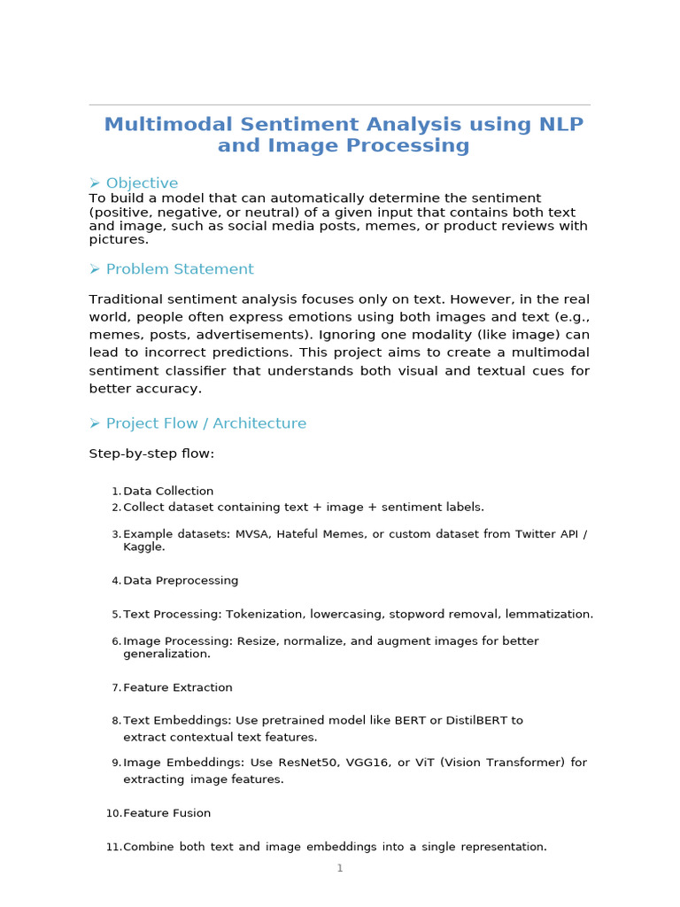 Multimodal Sentiment Report | PDF | Machine Learning | Software Engineering