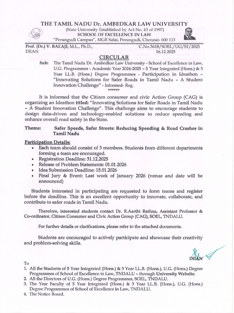 Circular To Stsudents CAG | PDF