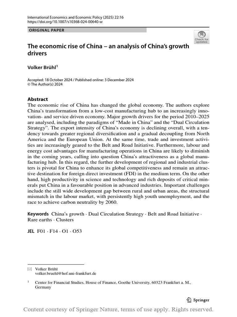 The Economic Rise of China - An Analysis of China | PDF | Economic ...