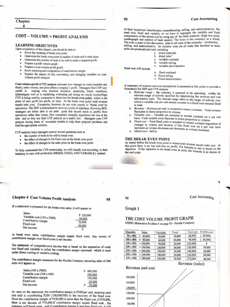 Cost Volume Profit Analysis | PDF
