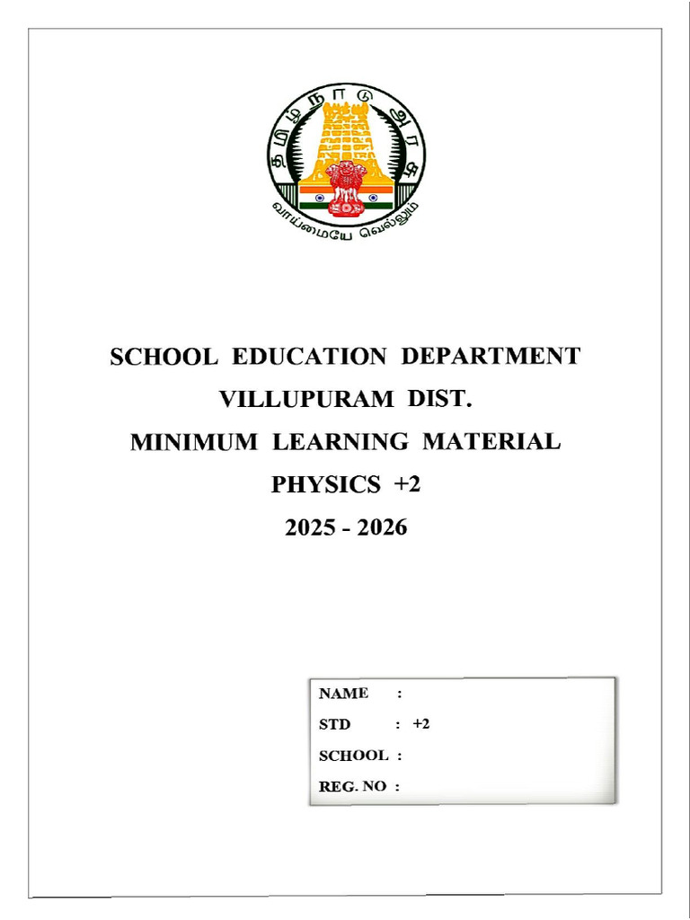 12th Physics Minimum Material | PDF