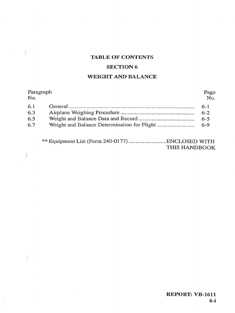POH Section 6 - Weight & Balance | PDF