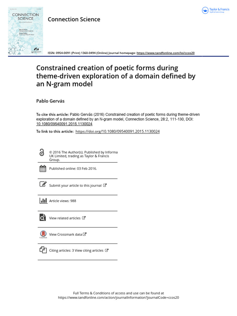 Constrained Creation of Poetic Forms During Theme Driven Exploration of ...