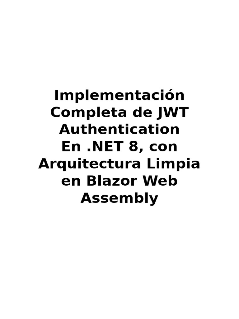 Implementación Completa de JWT Authentication | PDF | .NET Framework ...