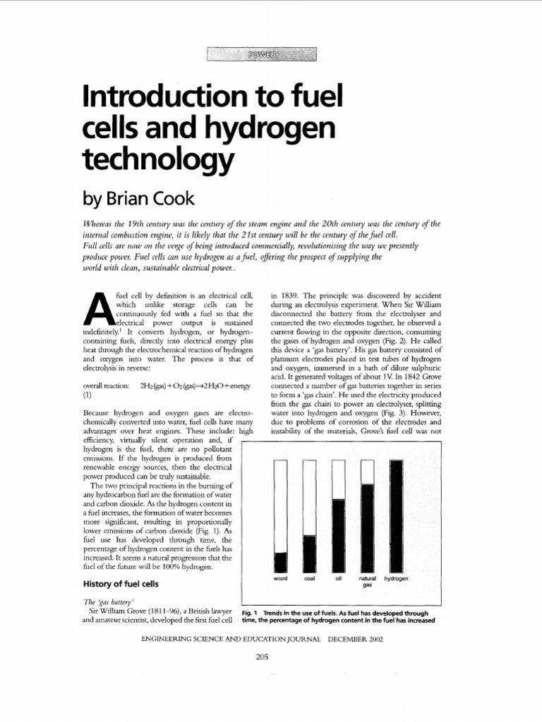 Introduction To Fuel Cells and Hydrogen Technology | PDF