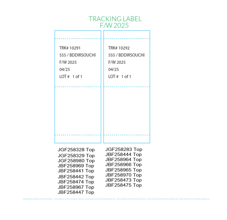 Tracking Label F/W 2025 | PDF