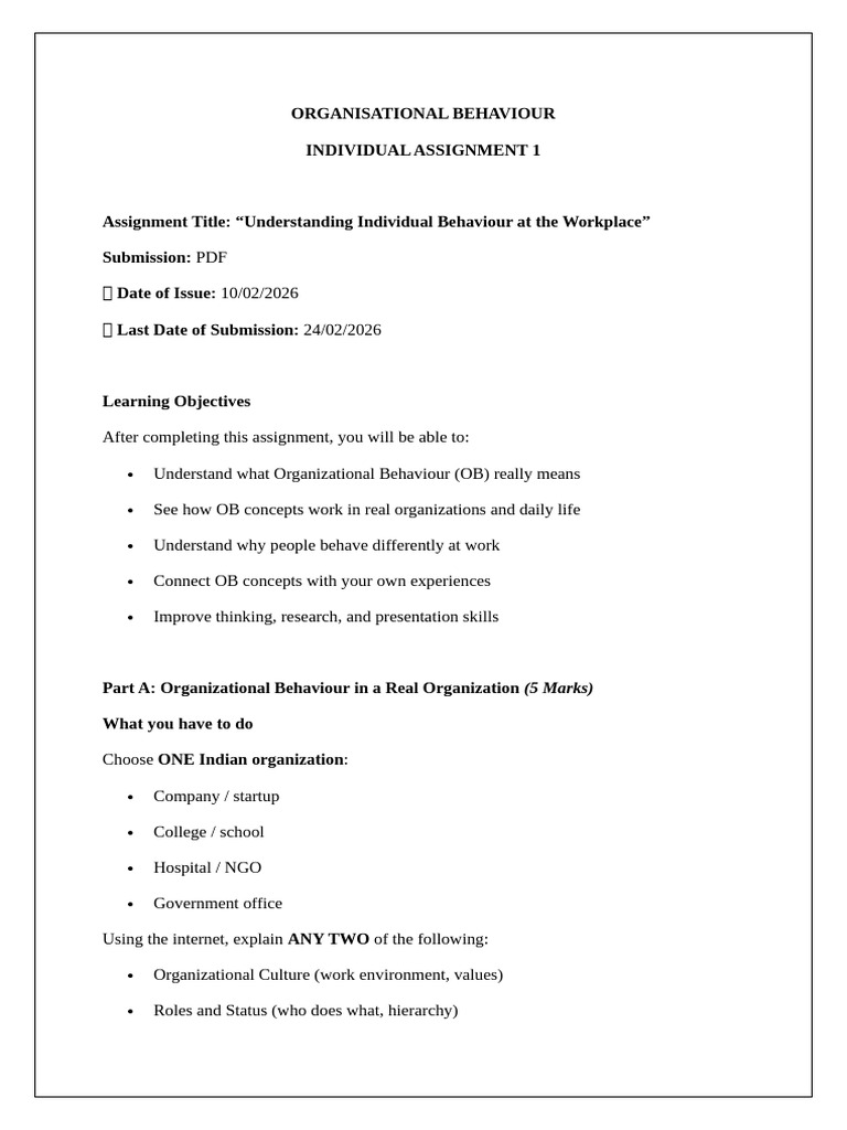 Individual Assignment 1 | PDF