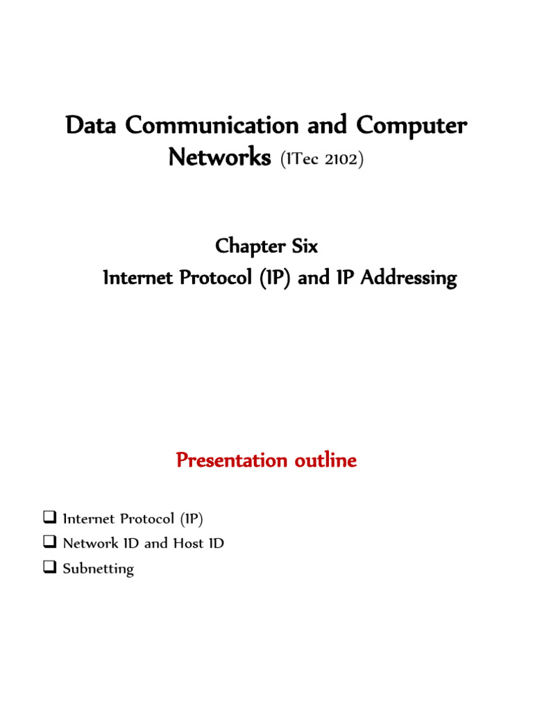 Chapter 6 Data Communication | PDF | Internet Protocols | Ip Address