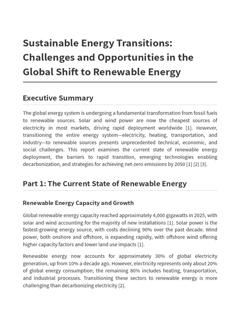 Report 5 Sustainable Energy Transition | PDF | Renewable Energy ...
