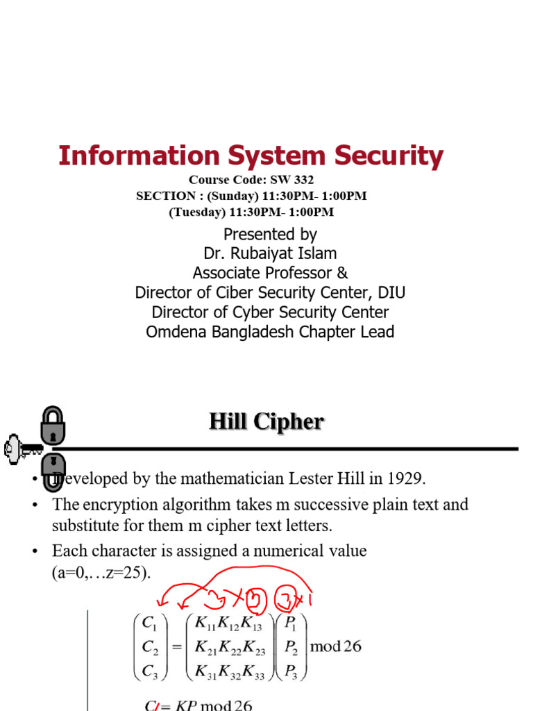 Hill Cipher | PDF | Cipher | Secure Communication