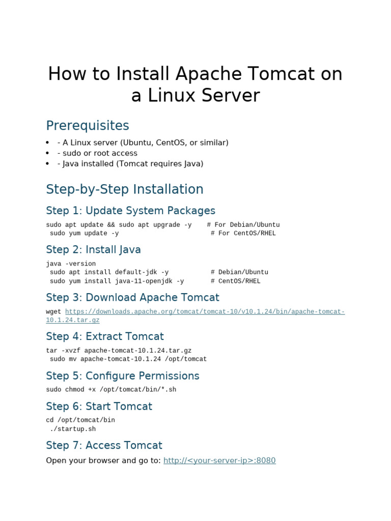 How To Install Tomcat With Images | PDF