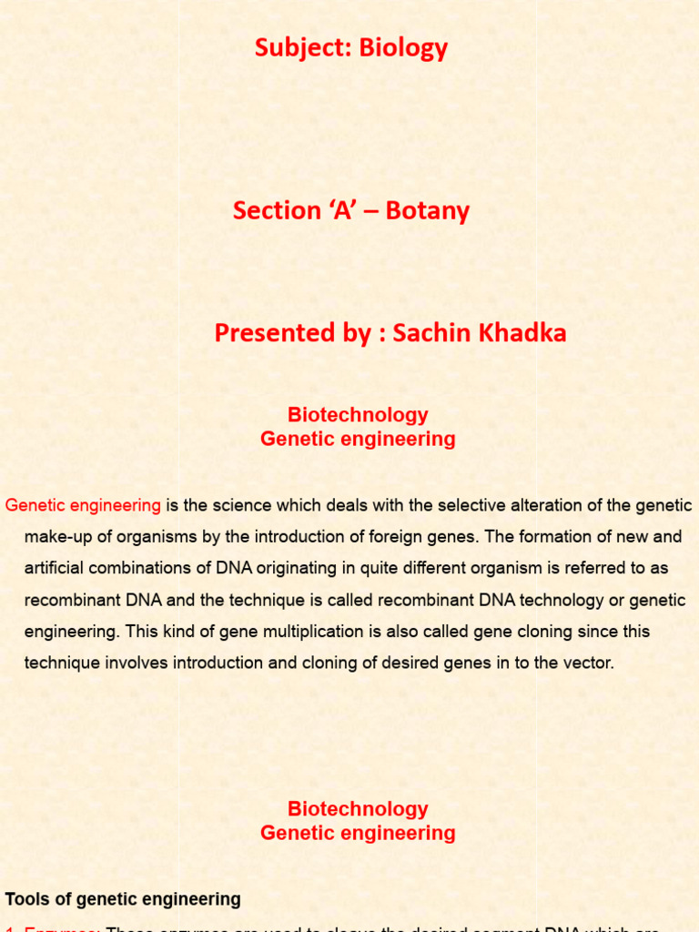 Genetic Engineering | PDF | Molecular Cloning | Genetic Engineering