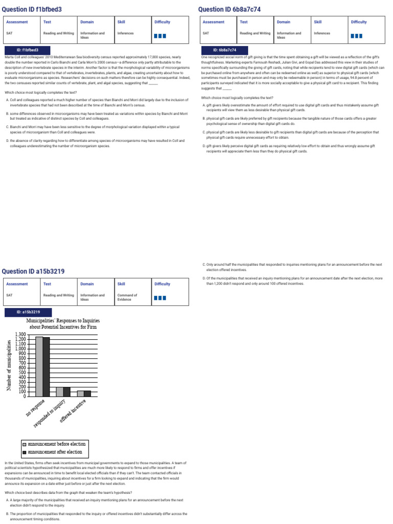 SAT Suite Question Bank - Results | PDF | Rapid Eye Movement Sleep