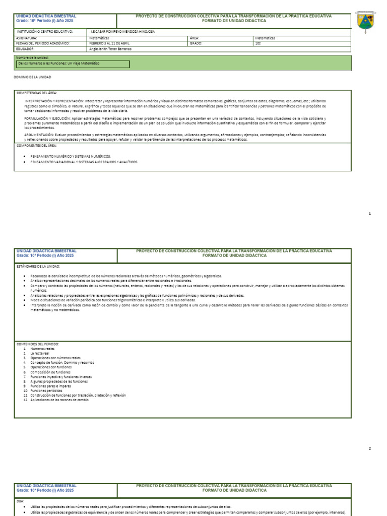 10º - Mat | PDF | Funciones trigonométricas | Evaluación