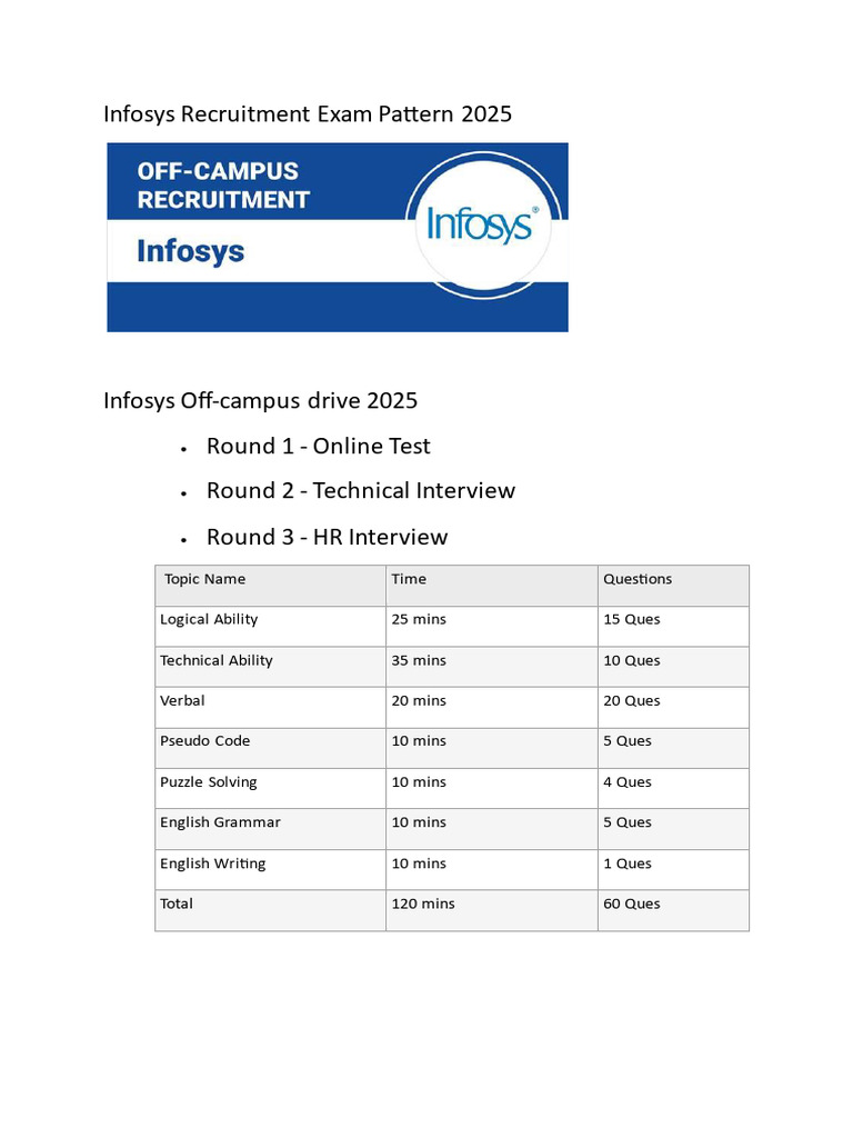 Infosys Exam Pattern MODEL PAPER | PDF | Rupee